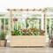 Natural Pine Wood Raised Garden Bed Planter Box with Roof for Climbing Plants for Outdoor Use